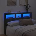 Pikkukuva 4 / 11: vidaXL Sängynpäätykaappi LED-valoilla musta 160x17x102 cm