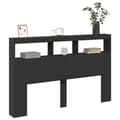 Pikkukuva 5 / 11: vidaXL Sängynpäätykaappi LED-valoilla musta 160x17x102 cm