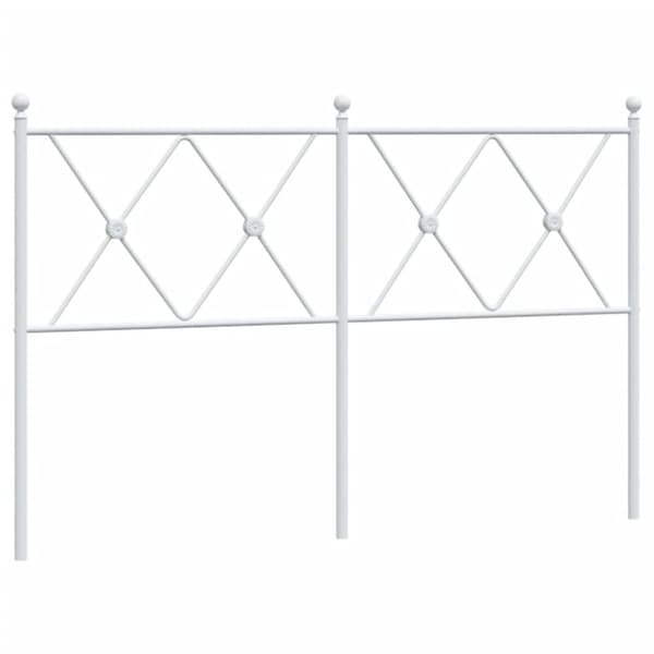 vidaXL Metallinen sängynpääty valkoinen 140 cm