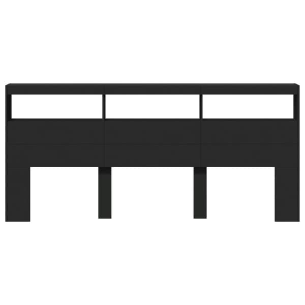 vidaXL Hodegavl skap med LED svart 220x17x102 cm