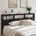Miniatyrbilde 1 av 11: vidaXL Hodegavl skap med LED svart 220x17x102 cm