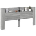 Miniatyrbilde 4 av 11: vidaXL Hodegavl skap med LED grå sonoma 200x16,5x103,5 cm