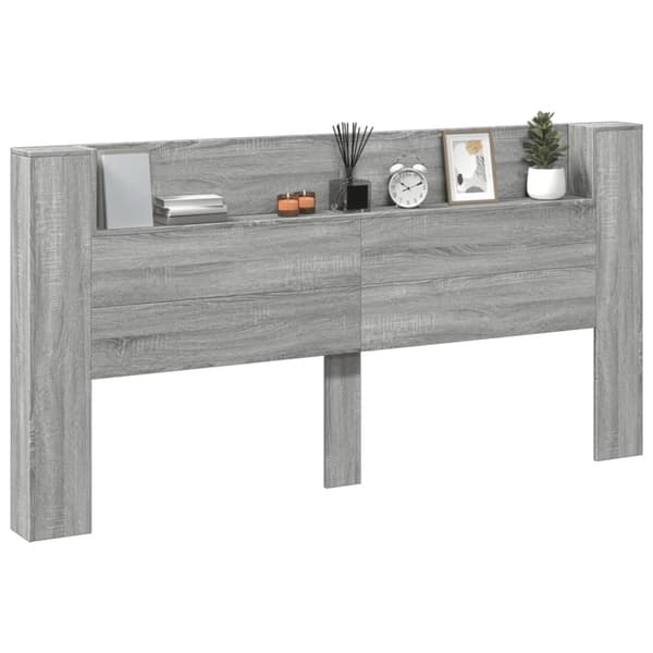 vidaXL Hodegavl skap med LED grå sonoma 200x16,5x103,5 cm
