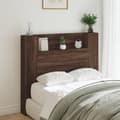 Miniatyrbilde 1 av 11: vidaXL Hodegavl skap med LED brun eik 120x16,5x103,5 cm