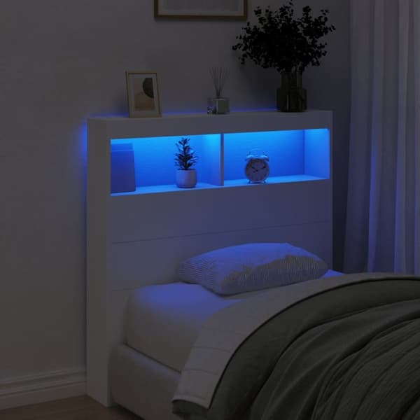 vidaXL Hodegavl skap med LED hvit 100x17x102 cm