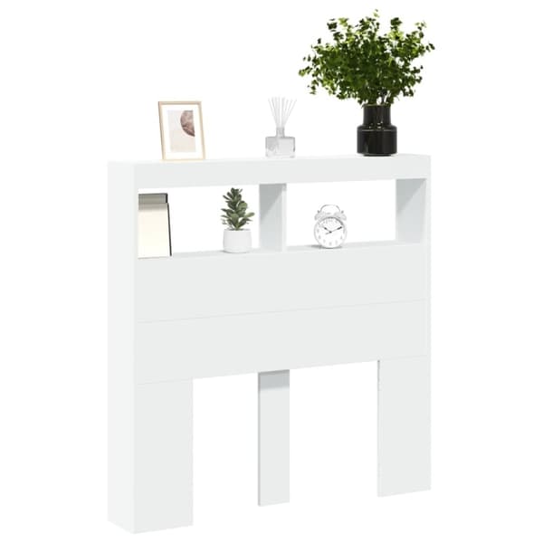 vidaXL Hodegavl skap med LED hvit 100x17x102 cm