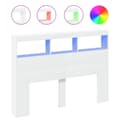 Pikkukuva 2 / 11: vidaXL Sängynpäätykaappi LED-valoilla valkoinen 140x17x102 cm