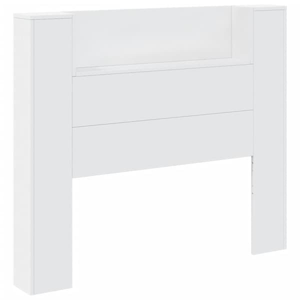 vidaXL Sängynpäätykaappi LED-valoilla valkoinen 120x16,5x103,5 cm