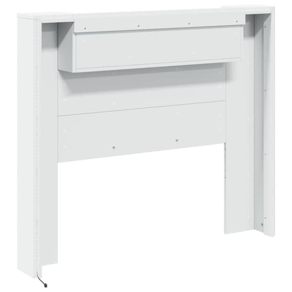 vidaXL Sängynpäätykaappi LED-valoilla valkoinen 120x16,5x103,5 cm