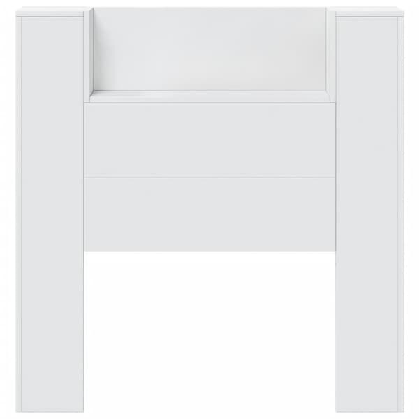 vidaXL Sängynpäätykaappi LED-valoilla valkoinen 100x16,5x103,5 cm