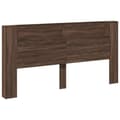 Miniatyrbilde 3 av 11: vidaXL Hodegavl skap med LED brun eik 200x16,5x103,5 cm