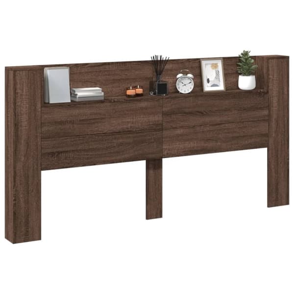 vidaXL Hodegavl skap med LED brun eik 200x16,5x103,5 cm