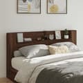 Miniatyrbilde 1 av 11: vidaXL Hodegavl skap med LED brun eik 200x16,5x103,5 cm