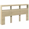 Miniatyrbilde 3 av 11: vidaXL Hodegavl skap med LED sonoma eik 180x17x102 cm