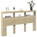 Miniatyrbilde 5 av 11: vidaXL Hodegavl skap med LED sonoma eik 180x17x102 cm