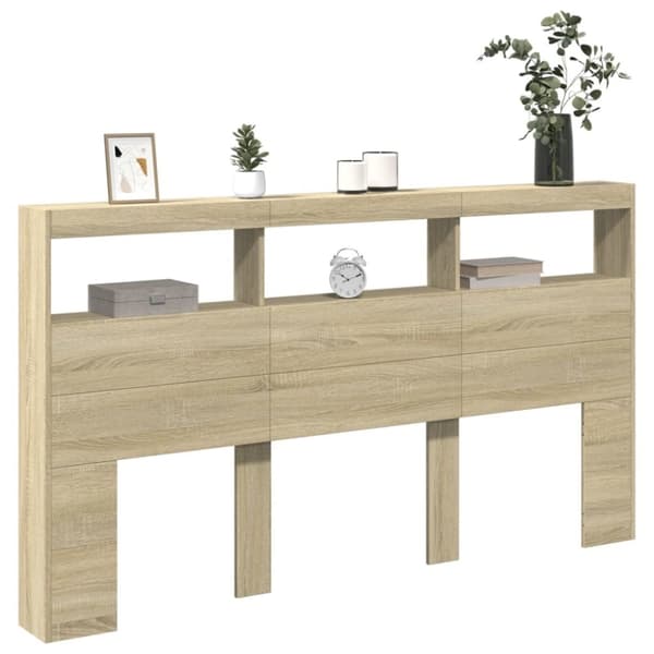 vidaXL Hodegavl skap med LED sonoma eik 180x17x102 cm