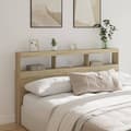 Miniatyrbilde 1 av 11: vidaXL Hodegavl skap med LED sonoma eik 180x17x102 cm