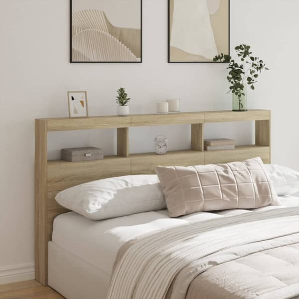 vidaXL Hodegavl skap med LED sonoma eik 180x17x102 cm