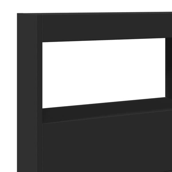 vidaXL Sängynpäätykaappi LED-valoilla musta 140x17x102 cm