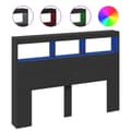 Pikkukuva 2 / 11: vidaXL Sängynpäätykaappi LED-valoilla musta 140x17x102 cm