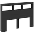 Miniatyrbilde 3 av 11: vidaXL Hodegavl skap med LED svart 140x17x102 cm