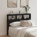 Miniatyrbilde 1 av 11: vidaXL Hodegavl skap med LED svart 140x17x102 cm