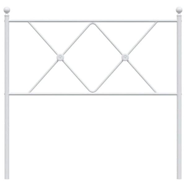 vidaXL Metallinen sängynpääty valkoinen 90 cm