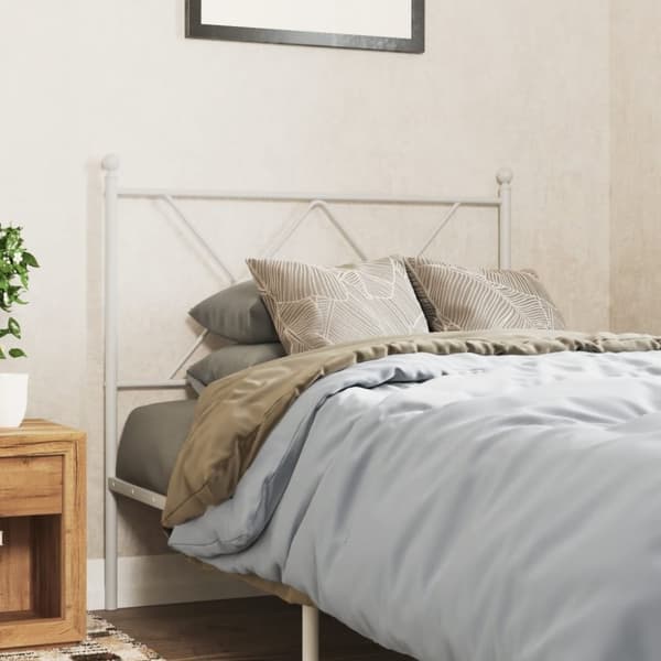 vidaXL Metallinen sängynpääty valkoinen 90 cm