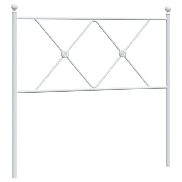 vidaXL Metallinen sängynpääty valkoinen 90 cm