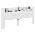 Miniatyrbilde 5 av 11: vidaXL Hodegavl skap med LED hvit 200x16,5x103,5 cm