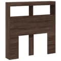Miniatyrbilde 3 av 11: vidaXL Hodegavl skap med LED brun eik 100x17x102 cm