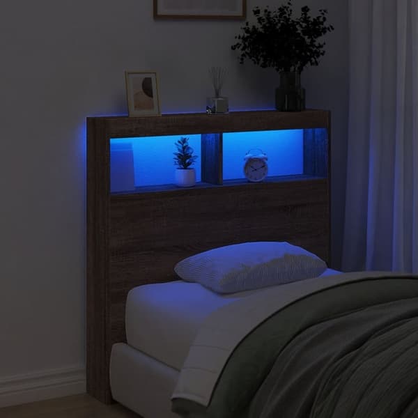 vidaXL Hodegavl skap med LED brun eik 100x17x102 cm
