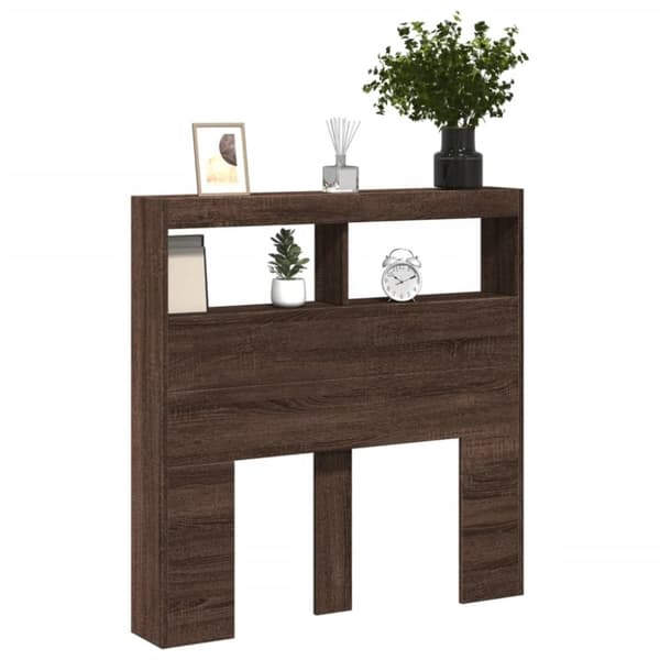 vidaXL Hodegavl skap med LED brun eik 100x17x102 cm