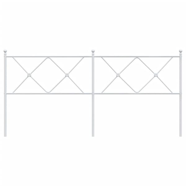 vidaXL Metallinen sängynpääty valkoinen 180 cm