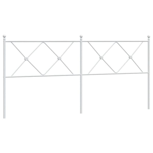 vidaXL Metallinen sängynpääty valkoinen 180 cm