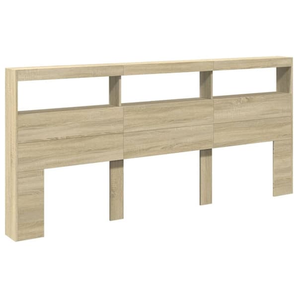 vidaXL Hodegavl skap med LED sonoma eik 220x17x102 cm