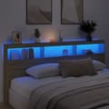 Miniatyrbilde 4 av 11: vidaXL Hodegavl skap med LED sonoma eik 220x17x102 cm