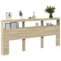 Miniatyrbilde 5 av 11: vidaXL Hodegavl skap med LED sonoma eik 220x17x102 cm