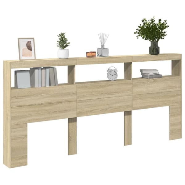 vidaXL Hodegavl skap med LED sonoma eik 220x17x102 cm