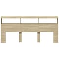 Miniatyrbilde 6 av 11: vidaXL Hodegavl skap med LED sonoma eik 220x17x102 cm