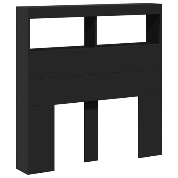 vidaXL Hodegavl skap med LED svart 100x17x102 cm