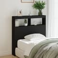 Miniatyrbilde 1 av 11: vidaXL Hodegavl skap med LED svart 100x17x102 cm