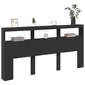 Miniatyrbilde 5 av 11: vidaXL Hodegavl skap med LED svart 200x17x102 cm