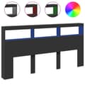 Miniatyrbilde 2 av 11: vidaXL Hodegavl skap med LED svart 200x17x102 cm