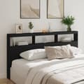 Miniatyrbilde 1 av 11: vidaXL Hodegavl skap med LED svart 200x17x102 cm