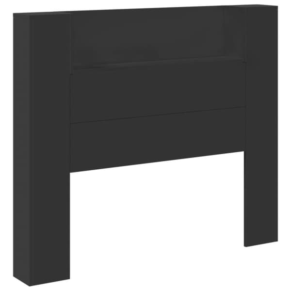 vidaXL Sängynpäätykaappi LED-valoilla musta 120x16,5x103,5 cm