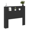 Pikkukuva 5 / 11: vidaXL Sängynpäätykaappi LED-valoilla musta 120x16,5x103,5 cm
