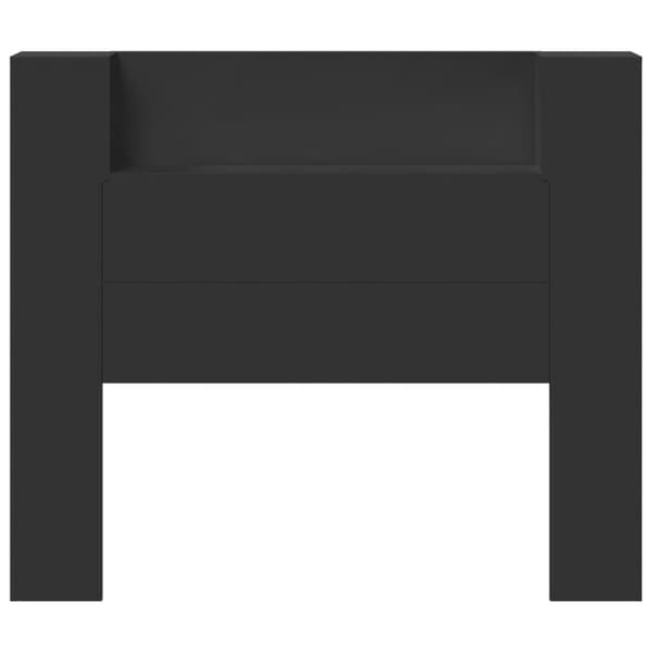 vidaXL Sängynpäätykaappi LED-valoilla musta 120x16,5x103,5 cm