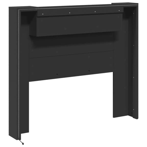 vidaXL Sängynpäätykaappi LED-valoilla musta 120x16,5x103,5 cm
