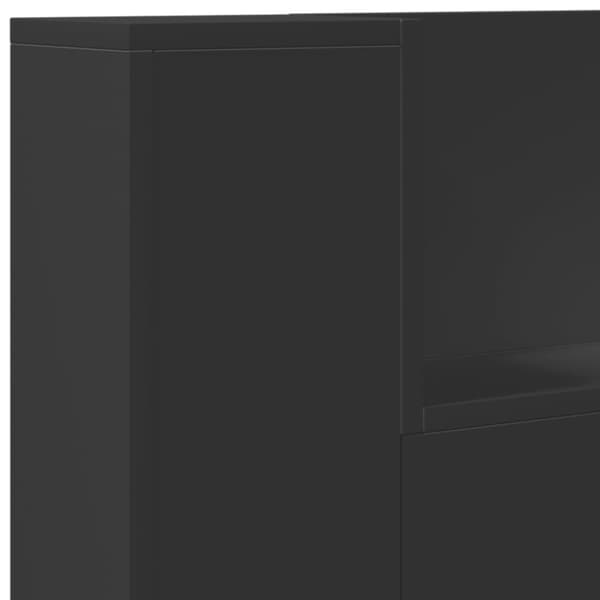 vidaXL Sängynpäätykaappi LED-valoilla musta 120x16,5x103,5 cm
